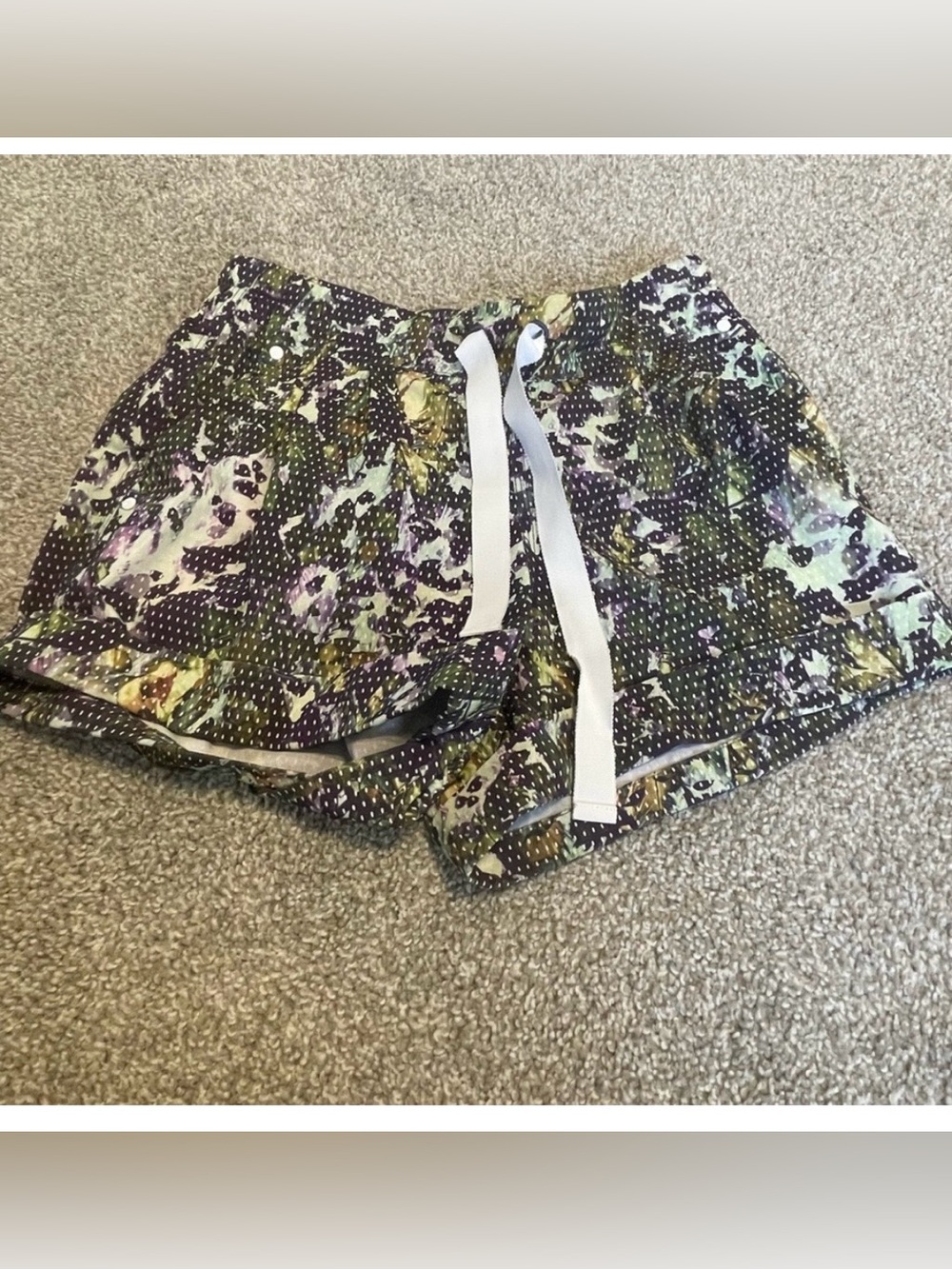 Lululemon Floral Drawstring Shorts